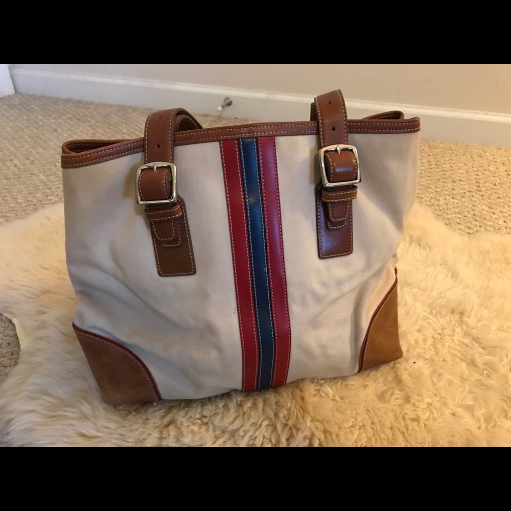 Coach canvas and leather tote